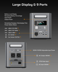 AFERIY Nomad1800 Pro Estación de Energía Portátil | 1800W 1024Wh-5120Wh
