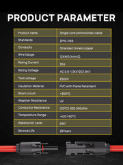 Cable de extensión para panel solar AFERIY de 5 m/10 m